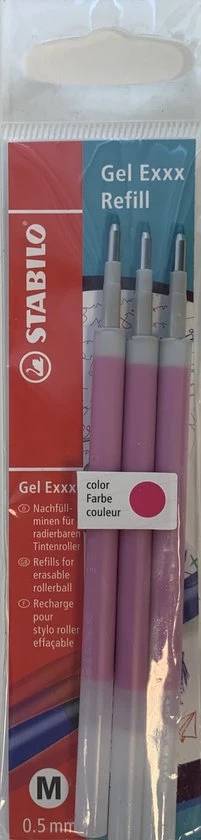 STABILO Gel Exxx Refill, Roze 3 Stuks ECO-Pack - Afbeelding 2