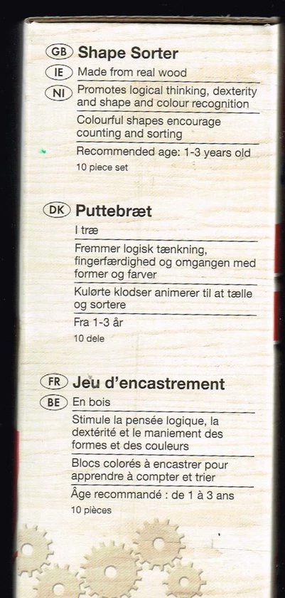 Play Tive Junior Steekplankje Echt Hout Insteekblokken Stimulatie Voor Tellen En Sorteren Behendigheid Met Vormen En Kleuren 1-3 Jaar 10 Delig