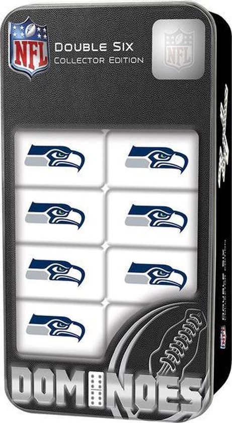 Masterpieces Dominoes Double 6 Set Seattle Seahawks American Football - Afbeelding 4