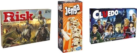 Hasbro Spellenbundel - 3 Stuks - Risk & Jenga & Cluedo