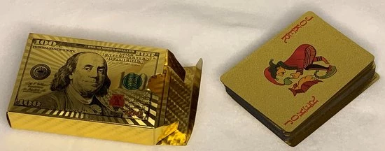 Merkloos Speelkaarten Goud Luxe Uitgave Pokerkaarten 100 Dollar Biljet Teken Deluxe Spatwaterdicht - Afbeelding 7