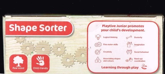 Play Tive Junior Steekplankje Echt Hout Insteekblokken Stimulatie Voor Tellen En Sorteren Behendigheid Met Vormen En Kleuren 1-3 Jaar 10 Delig - Afbeelding 3