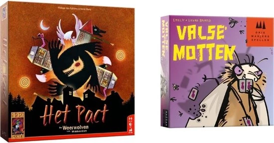 999 Games Spellenbundel - Kaartspel - 2 Stuks - De Weerwolven Van Wakkerdam: Het Pact & Valse Motten