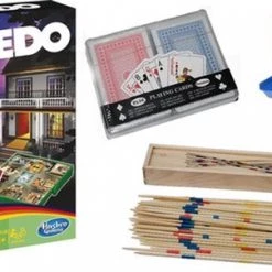 TGL Spellen Pakket Vakantie Reis Editie Cluedo 4 Op 1 Rij Vier Op Een Rij Mikado Speelkaarten Spelletjes Reizen. Reisspel