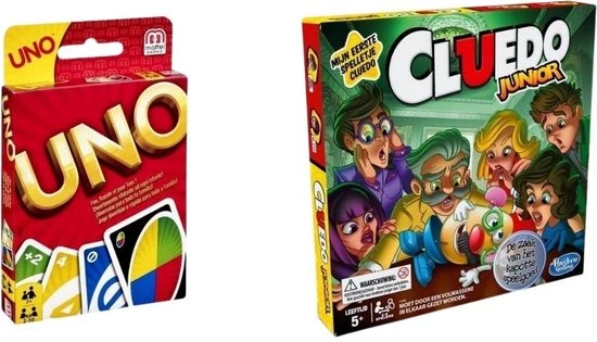 Hasbro Spellenbundel - 2 Stuks - Uno & Cluedo Junior