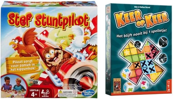 Merkloos Spellenbundel - 2 Stuks - Stef Stuntpiloot & Party & Keer Op Keer