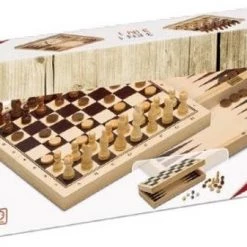 Spel/set Cayro 3 In 1 Schaakspel Backgamon Dames