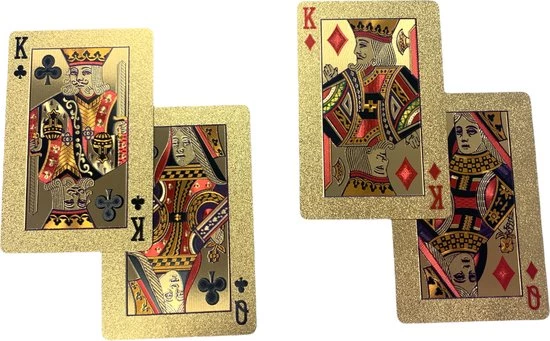 Merkloos Gouden Speelkaarten - Gouden Pokerkaarten - Gouden Kaartset - Luxe Speelkaarten - Afbeelding 4