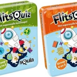 Spellenbundel - Squla - 2 Stuks - Flitsquiz Groep 1 T/m 5 - Kaartspel