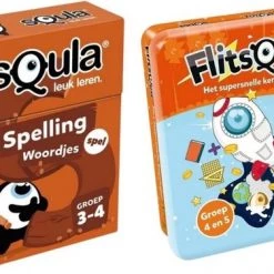 Spellenbundel - Squla - 2 Stuks - Flitsquiz Groep 4&5 En Spelling (groep 3&4)