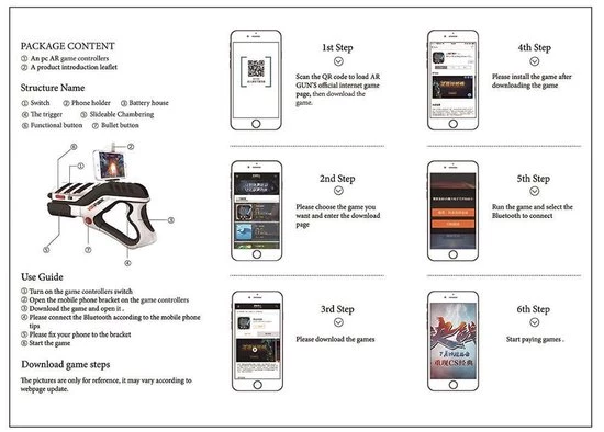 Merkloos AR Handle AR Gun 4D Draadloos Live Action Shooting Game Met 4D Vergrootscherm - Afbeelding 9