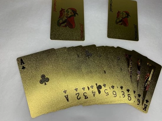 Merkloos Speelkaarten Goud Luxe Uitgave Pokerkaarten 100 Dollar Biljet Teken Deluxe Spatwaterdicht - Afbeelding 8