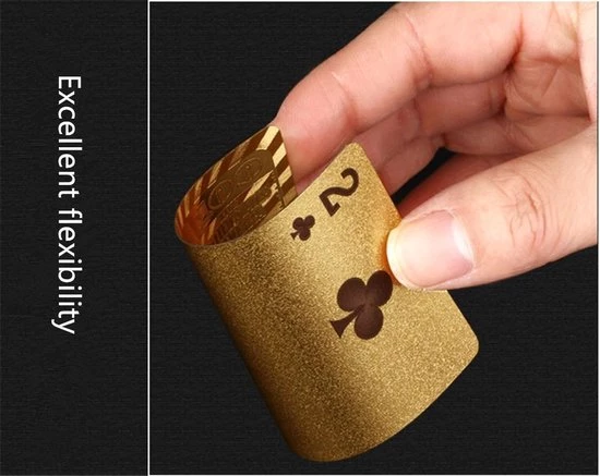 Merkloos Game Dek Goudfolie Poker Set Plastic Magic Card Waterdicht Kaarten Magic 24K Gold Speelkaarten Poker - Afbeelding 2