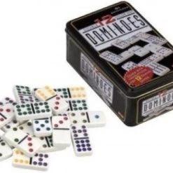 Engelhart Domino Dubbel 12 In Blik, Punten Gekleurd