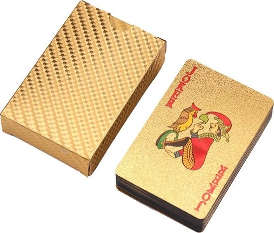 Merkloos Game Dek Goudfolie Poker Set Plastic Magic Card Waterdicht Kaarten Magic 24K Gold Speelkaarten Poker - Afbeelding 8