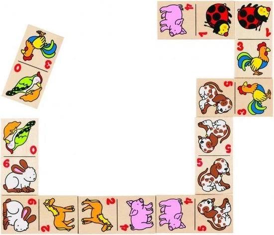 Goki Houten Dominospel Dieren 28-delig