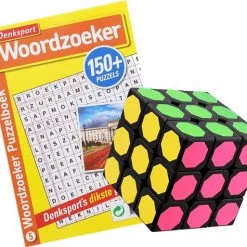 In Round Puzzelboekjes Met Woordzoekers En Een 3x3 Speed Cube Denksport