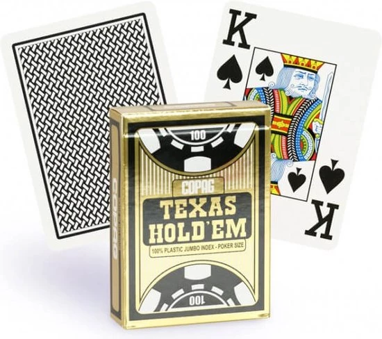 Copag Speelgoed | Kaartspel - Texas Holdem Gold - Jumbo Face - 2 Index - Zwart - Tradi - Afbeelding 6