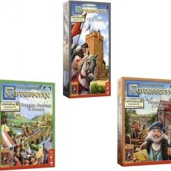 999 Games Spellenbundel - 3 Stuks - Carcassonne De Toren & Bruggen, Burchten En Bazaars & Burgemeesters En Abdijen