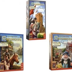 999 Games Spellenbundel - 3 Stuks - Carcassonne De Toren & Kathedralen En Herbergen & Burgemeesters En Abdijen
