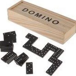 Merkloos Free And Easy Domino 28 Stenen In Houten Kist Zwart