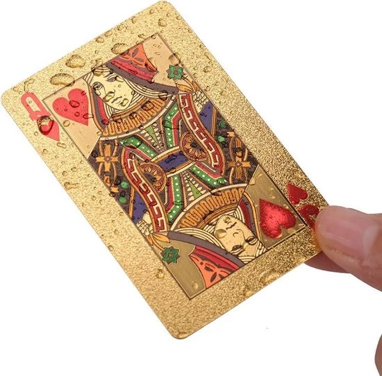 Merkloos Game Dek Goudfolie Poker Set Plastic Magic Card Waterdicht Kaarten Magic 24K Gold Speelkaarten Poker - Afbeelding 6