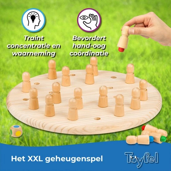 Toyfel Magnus – Houten Memory Schaakspel Met Tas 40 Cm – Memory Chess Montessori Educatief Speelgoed Voor Kinderen Spel Voor Logica & Coördinatie - Afbeelding 4