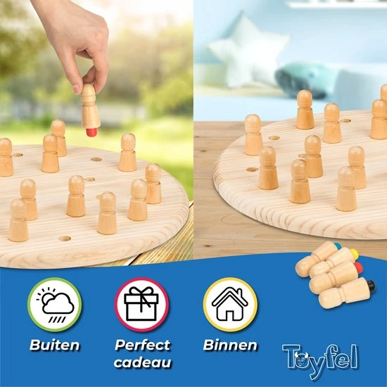 Toyfel Magnus – Houten Memory Schaakspel Met Tas 40 Cm – Memory Chess Montessori Educatief Speelgoed Voor Kinderen Spel Voor Logica & Coördinatie - Afbeelding 5