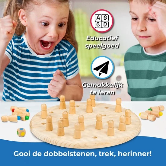 Toyfel Magnus – Houten Memory Schaakspel Met Tas 40 Cm – Memory Chess Montessori Educatief Speelgoed Voor Kinderen Spel Voor Logica & Coördinatie - Afbeelding 6