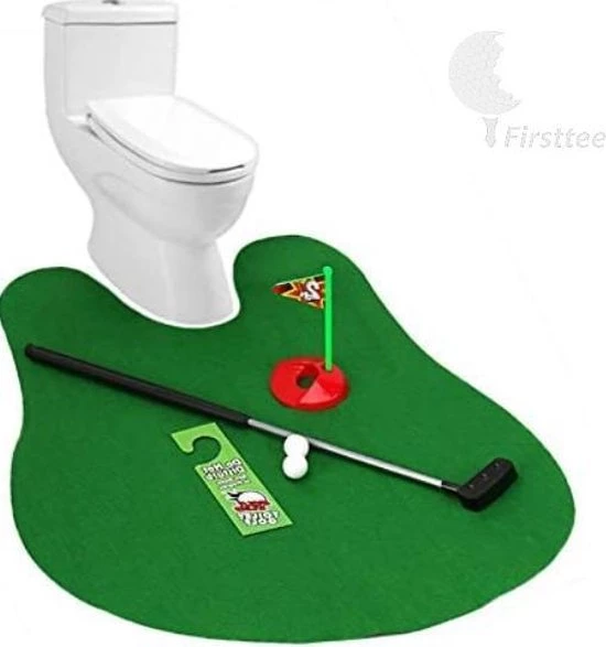Firsttee - Toilet Golf - Golfspel Toilet - WC Spel - Toilet Pret - Mini Golfset - Spellen - Sport Speelgoed - Oefenset - Putting - Grappige Cadeaus - Mini Golfset - Golf Accessoires - Cadeau - Golftrainingsmateriaal - Trainingsmaterialen - Training