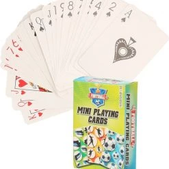 Merkloos 2x Pakjes Mini Voetbal Thema Speelkaarten 6 X 4 Cm In Doosje Van Karton - Handig Formaatje Kleine Kaartspelletjes