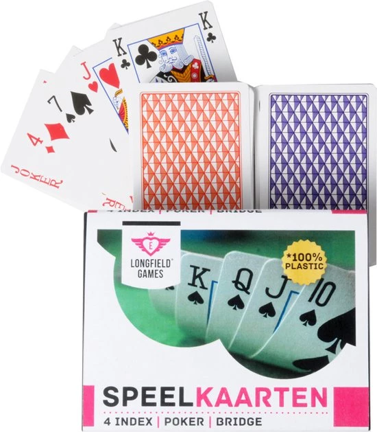 Longfield Speelkaarten Etui 100% Plastic