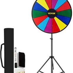 Vevor PiProducts Rad Van Fortuin - Draairad - Rad Van Avontuur - Draaischijf - Gezelschapsspel - Draaiwiel - Draairad Spel - Rad Van Fortuin Draaiwiel - 14 Te Beschrijven Vakken - In Hoogte Verstelbaar - Opvouwbaar - Incl. Markeerstiften En Wisser - Ø 46cm