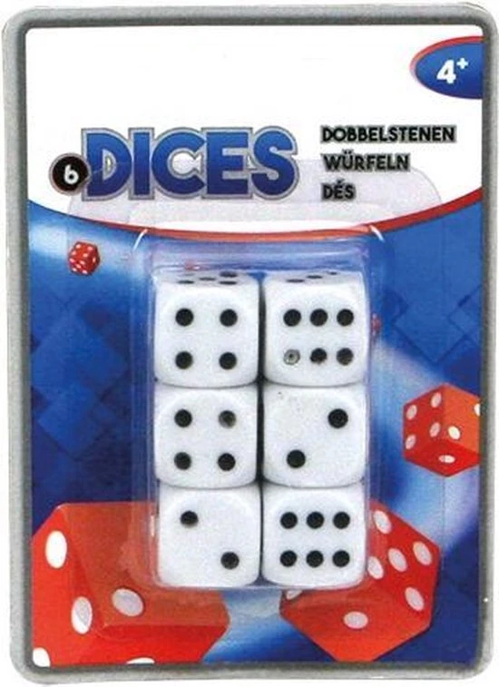 Basic Dobbelset Dobbelstenen 6 Stuks